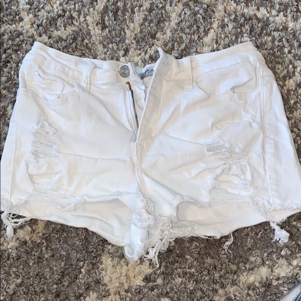 white jean shorts